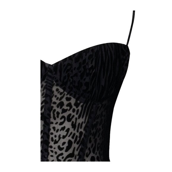 Ulani Black Velvet Mesh Maxi Dress - Picture 14 of 15